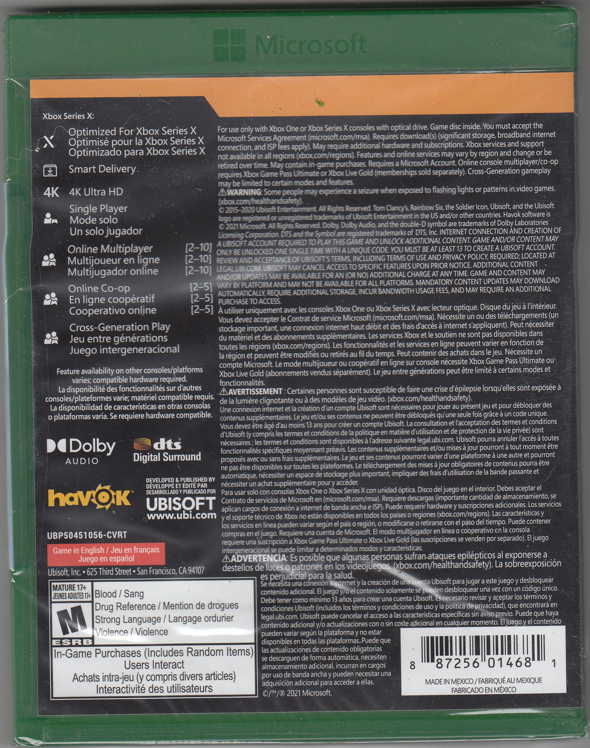 Rainbow Six Siege [Greatest Hits] (Back)