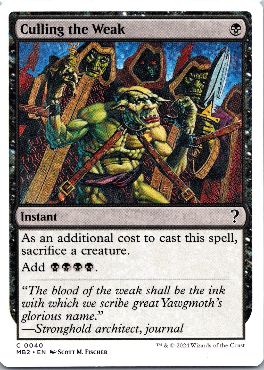Culling the Weak (White Border)