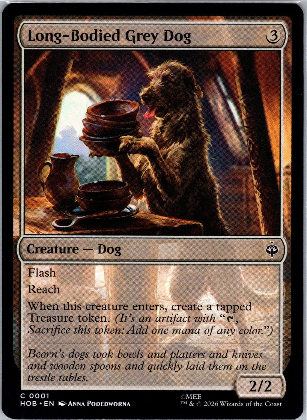 Long-Bodied Grey Dog